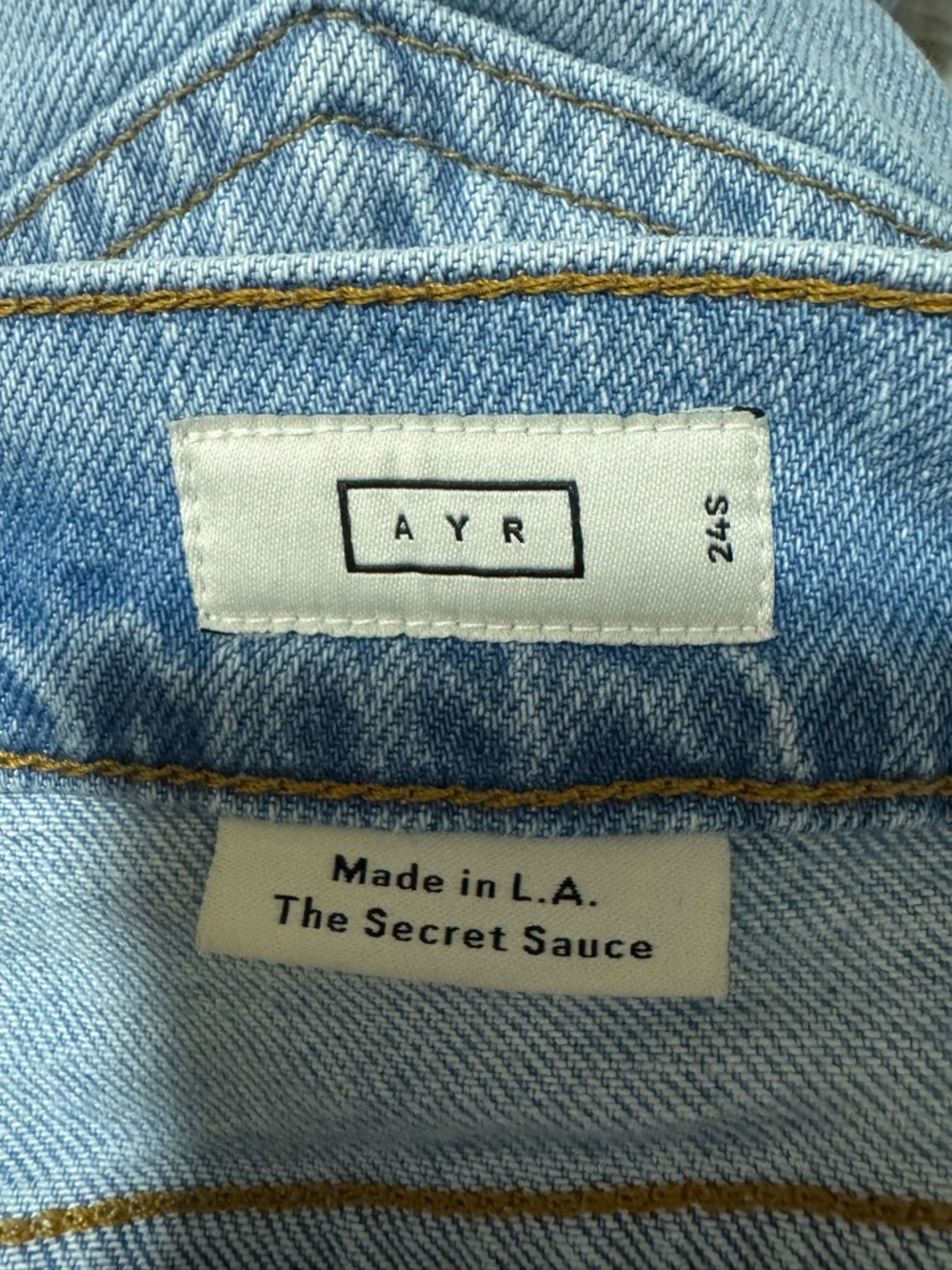AYR The Secret Sauce Straight Leg Denim Jeans Hero Baby Size 24S $265 - Picture 9 of 11